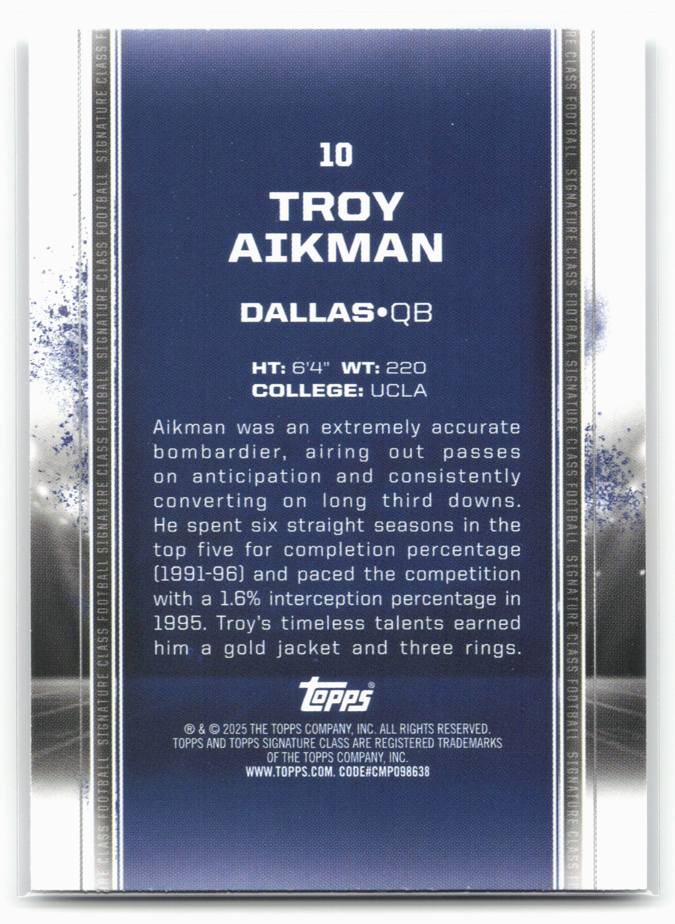 2024 Topps Signature Class #10 Troy Aikman