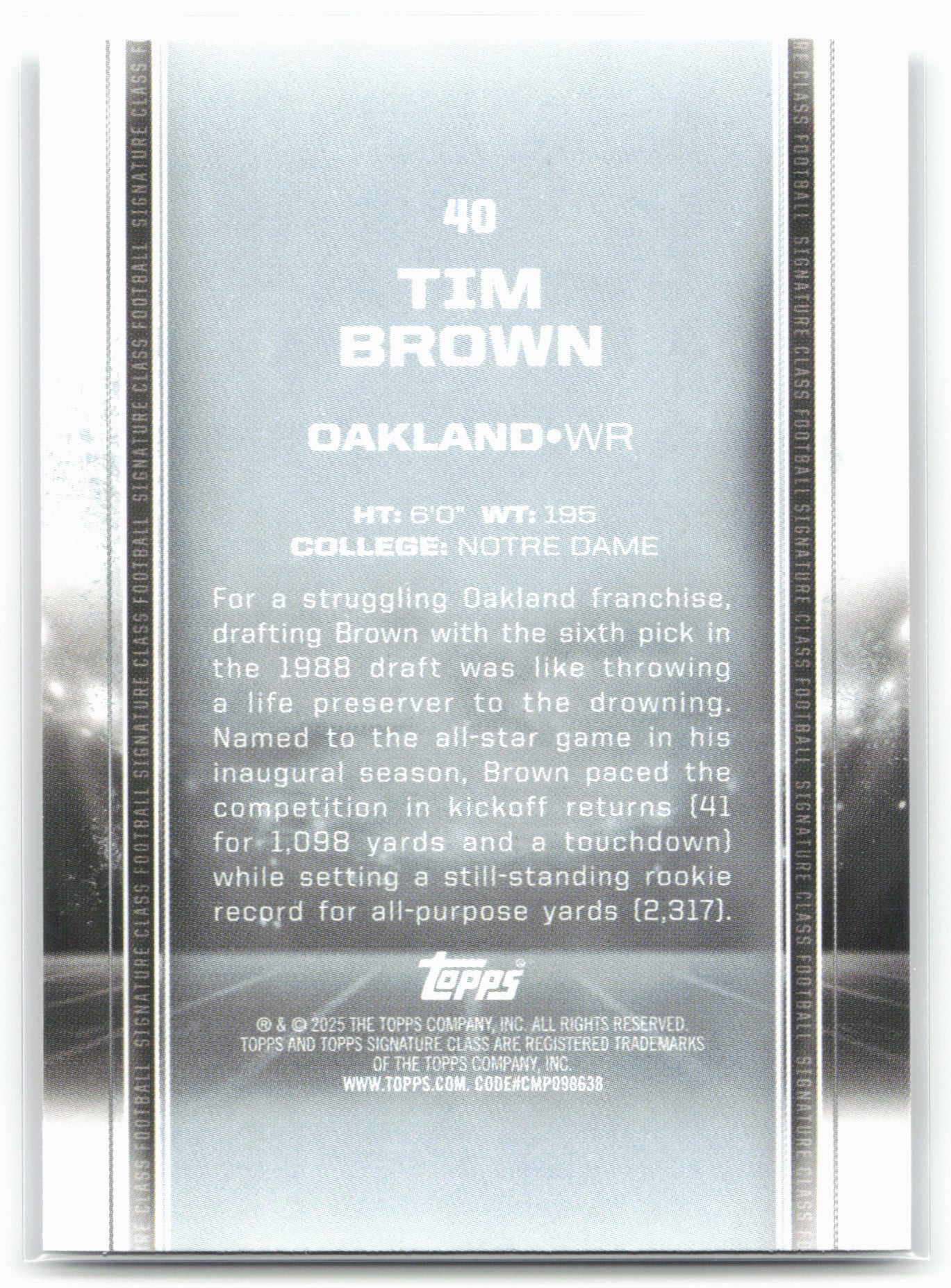 2024 Topps Signature Class #40 Tim Brown
