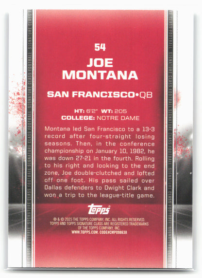 2024 Topps Signature Class #54 Joe Montana