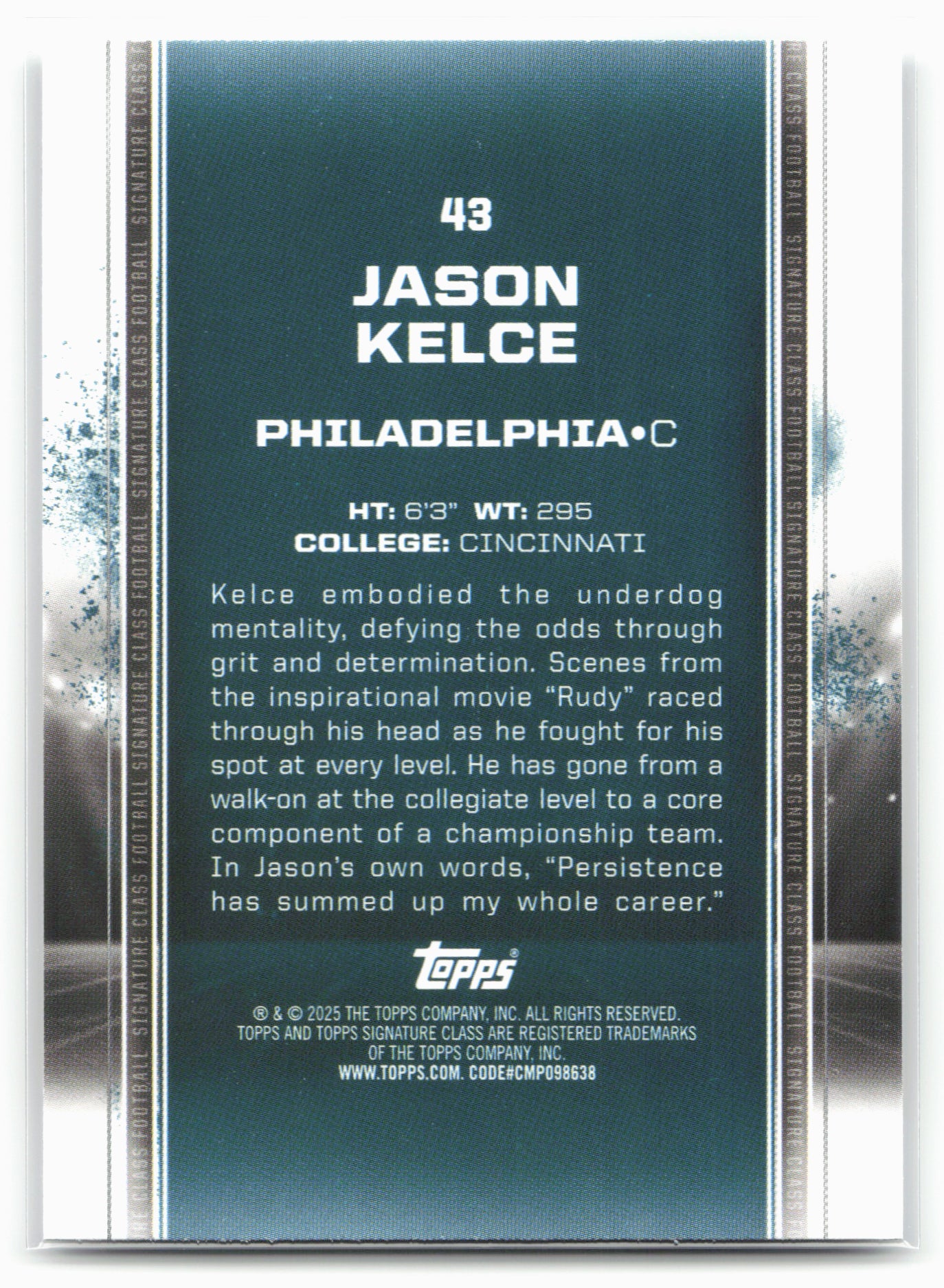 2024 Topps Signature Class #43 Jason Kelce