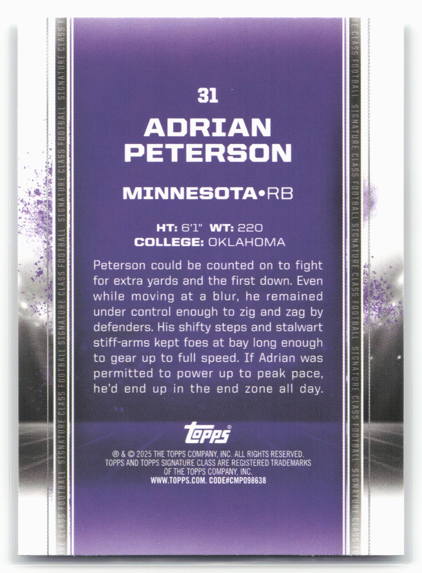 2024 Topps Signature Class #31 Adrian Peterson