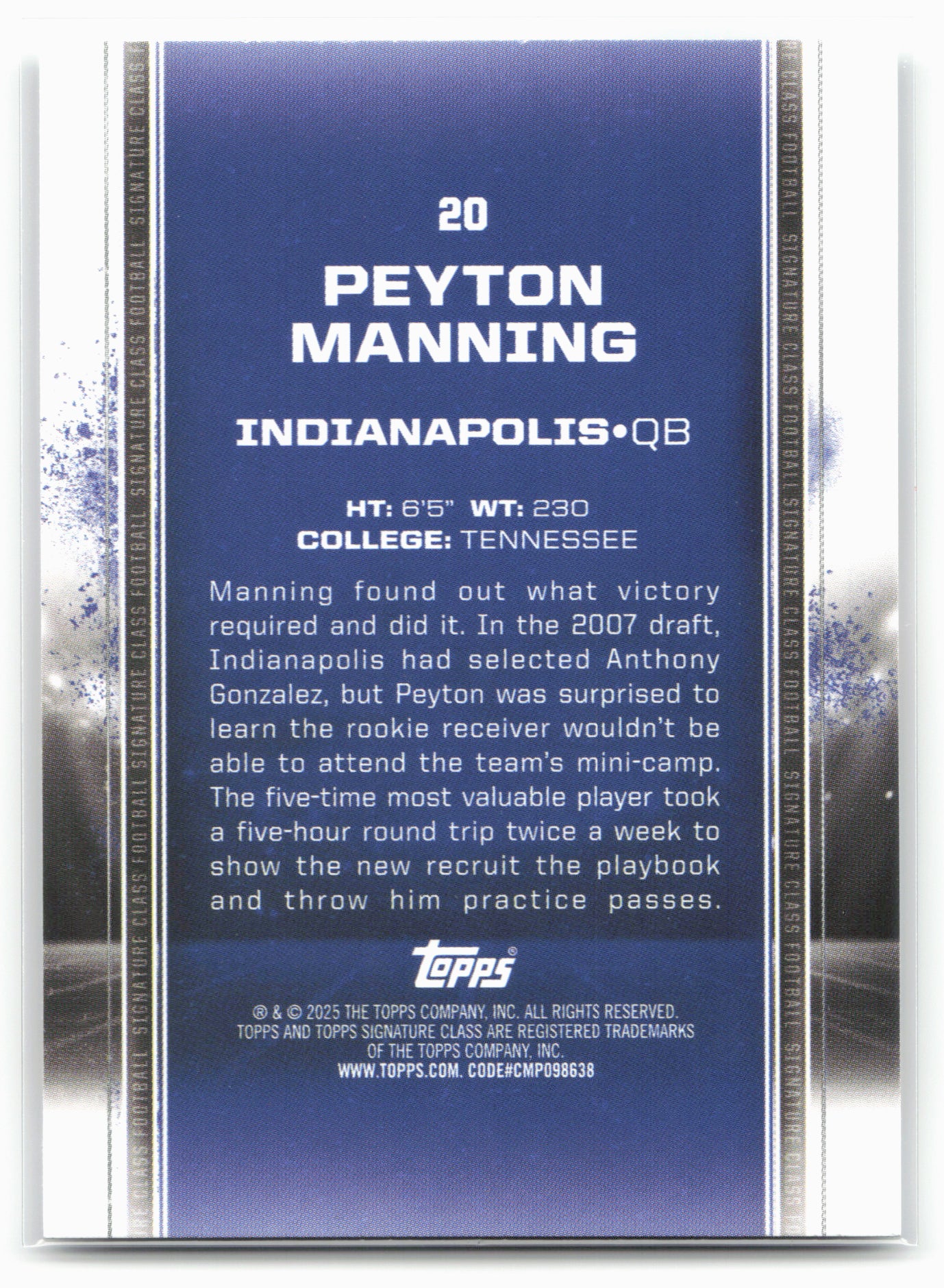 2024 Topps Signature Class #20 Peyton Manning