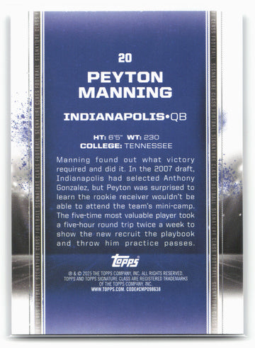 2024 Topps Signature Class #20 Peyton Manning