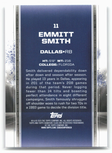 2024 Topps Signature Class #11 Emmitt Smith