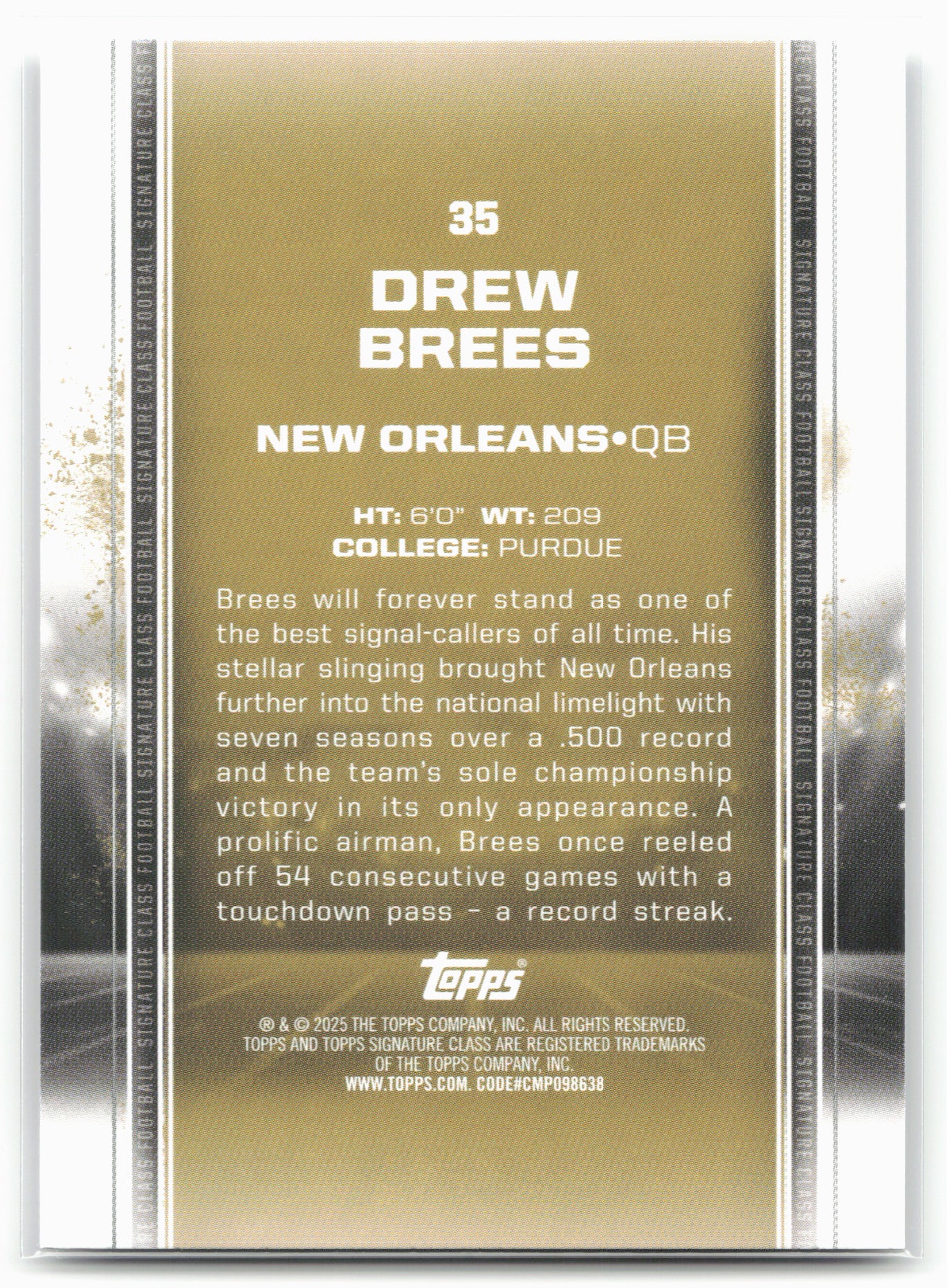 2024 Topps Signature Class #35 Drew Brees