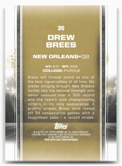2024 Topps Signature Class #35 Drew Brees