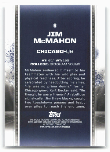 2024 Topps Signature Class #6 Jim McMahon