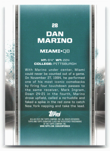 2024 Topps Signature Class #28 Dan Marino