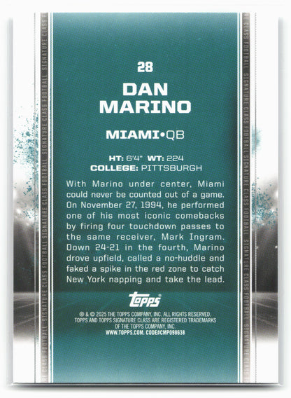 2024 Topps Signature Class #28 Dan Marino