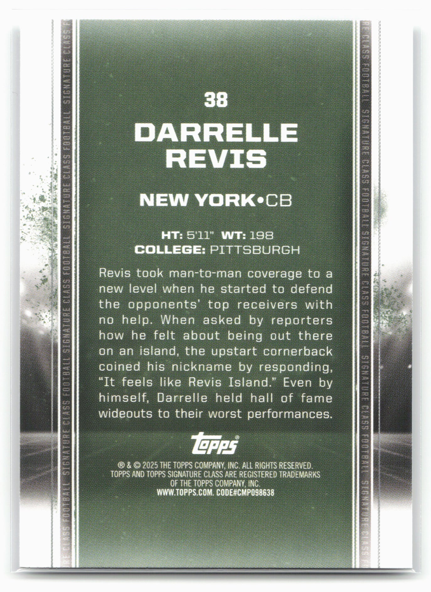2024 Topps Signature Class #38 Darrelle Revis