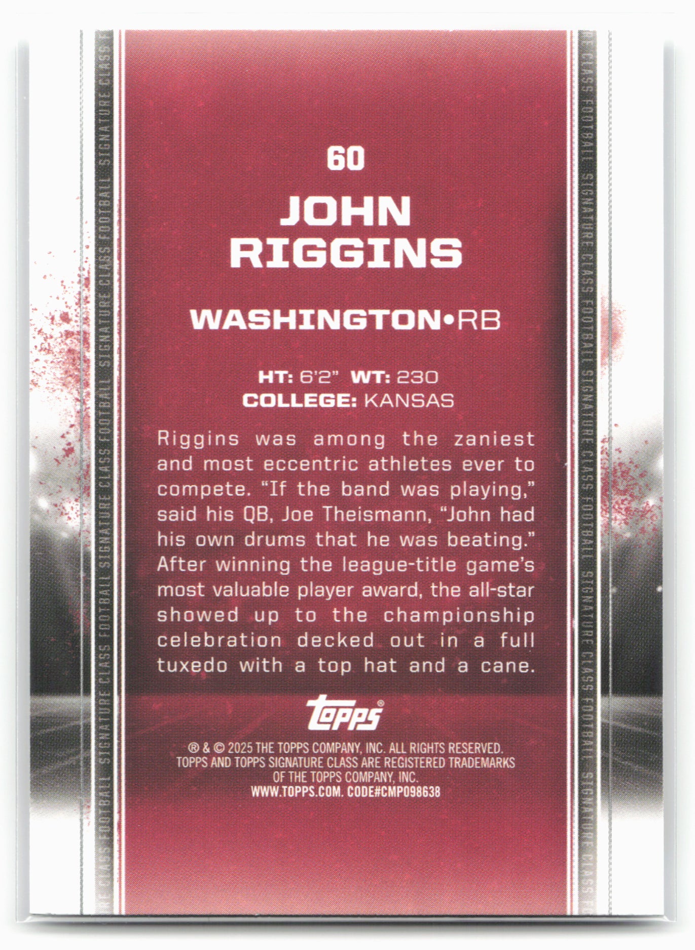 2024 Topps Signature Class #60 John Riggins