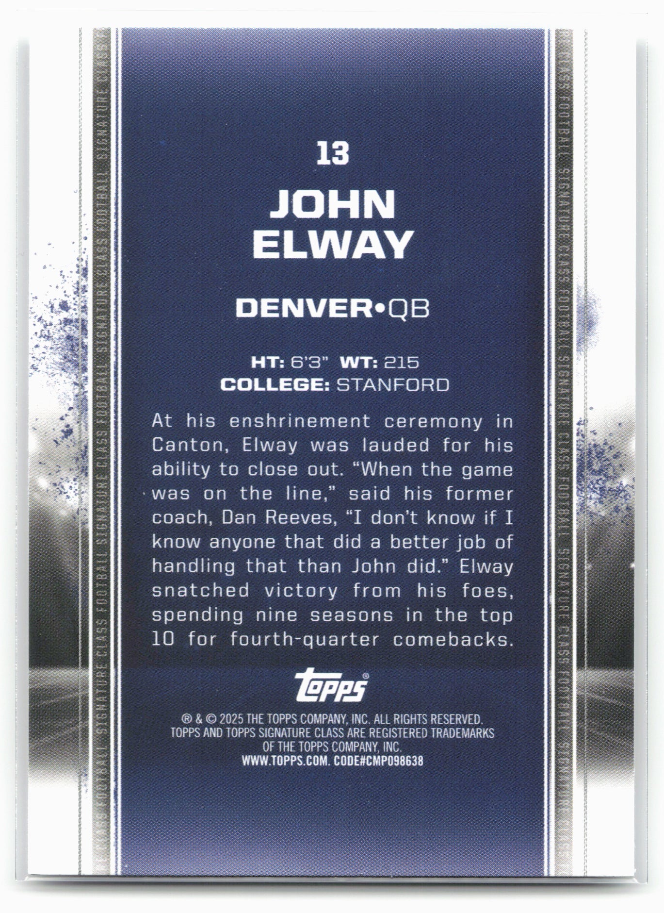 2024 Topps Signature Class #13 John Elway