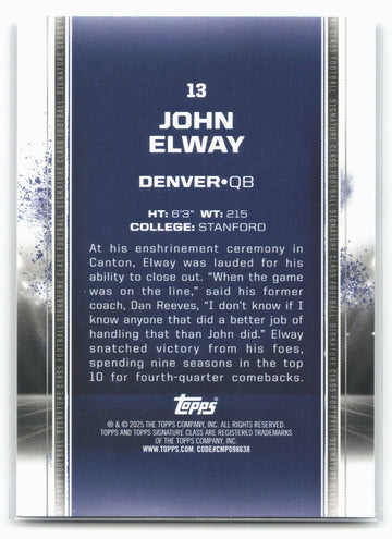 2024 Topps Signature Class #13 John Elway