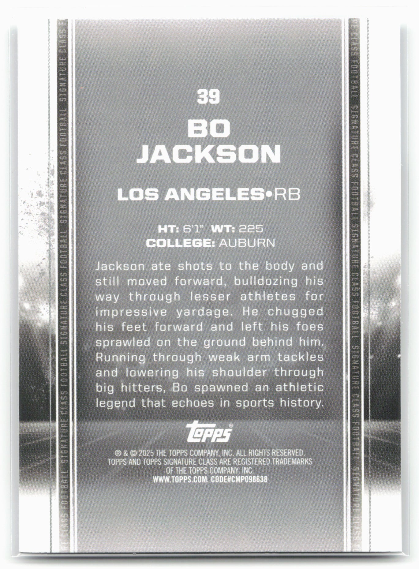 2024 Topps Signature Class #39 Bo Jackson