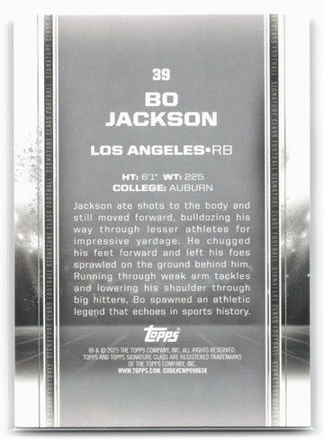2024 Topps Signature Class #39 Bo Jackson