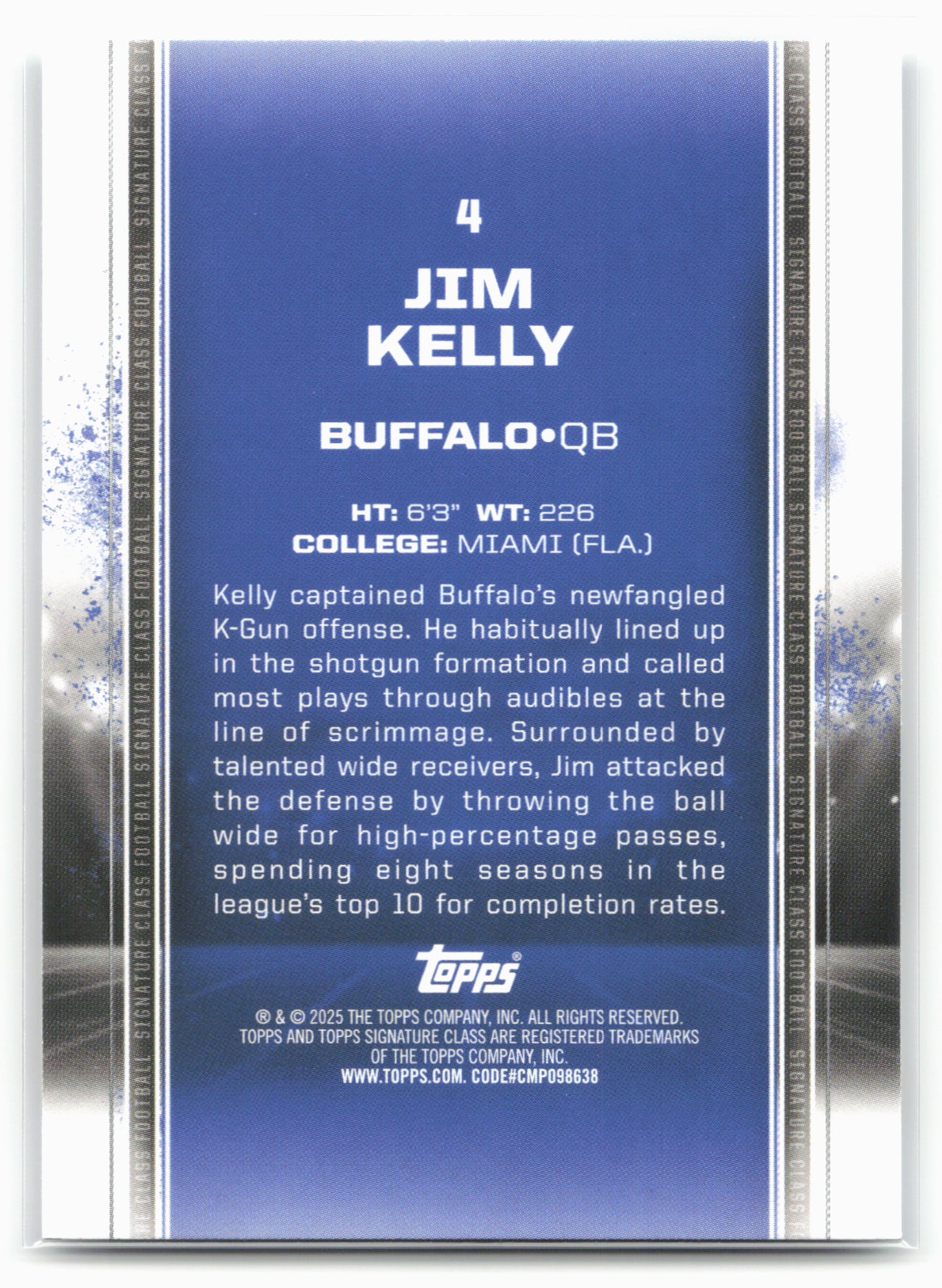 2024 Topps Signature Class #4 Jim Kelly