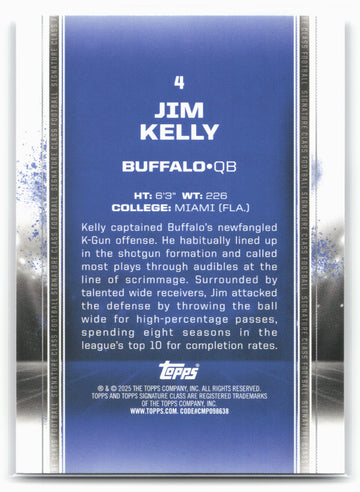 2024 Topps Signature Class #4 Jim Kelly