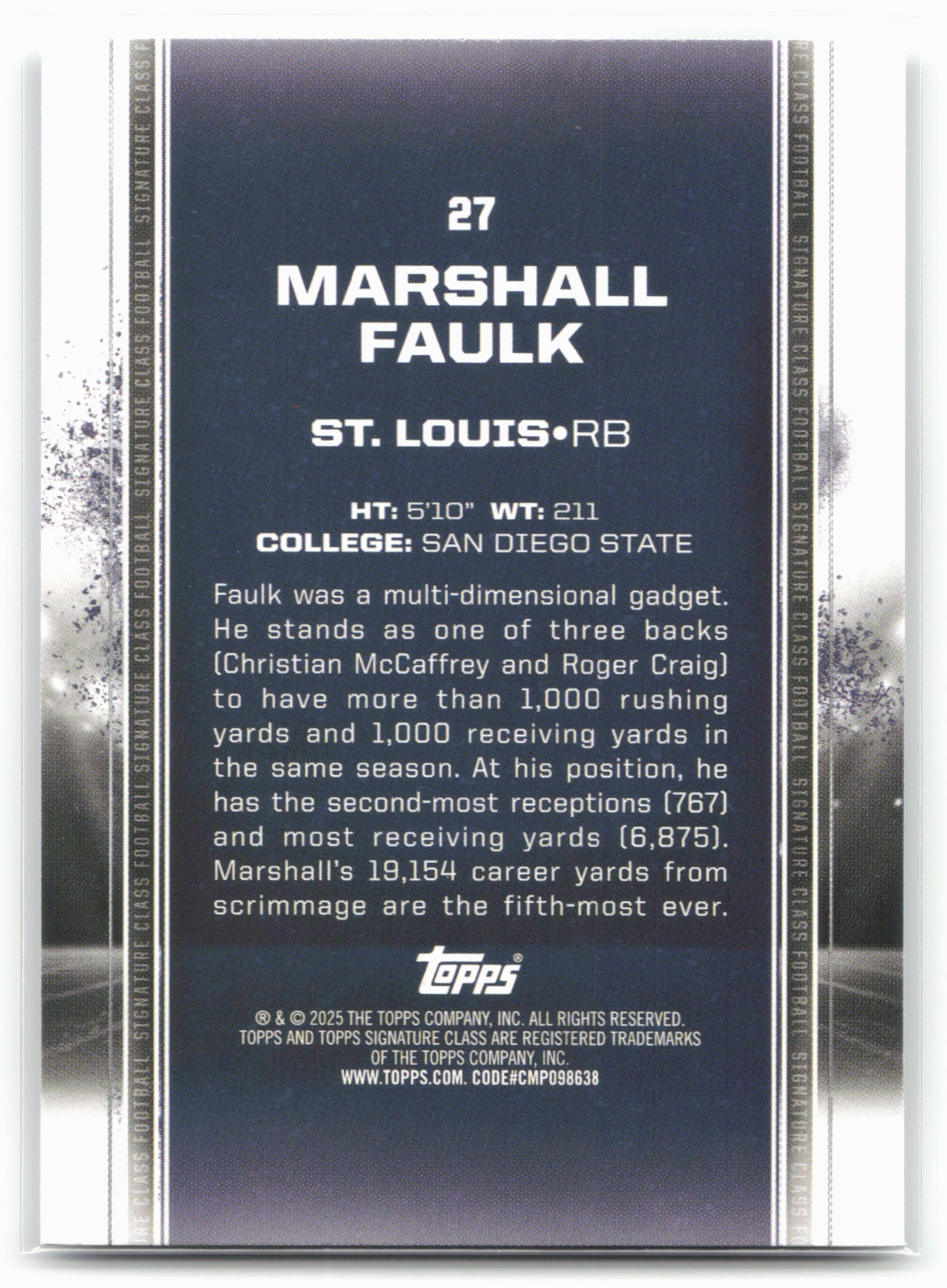 2024 Topps Signature Class #27 Marshall Faulk