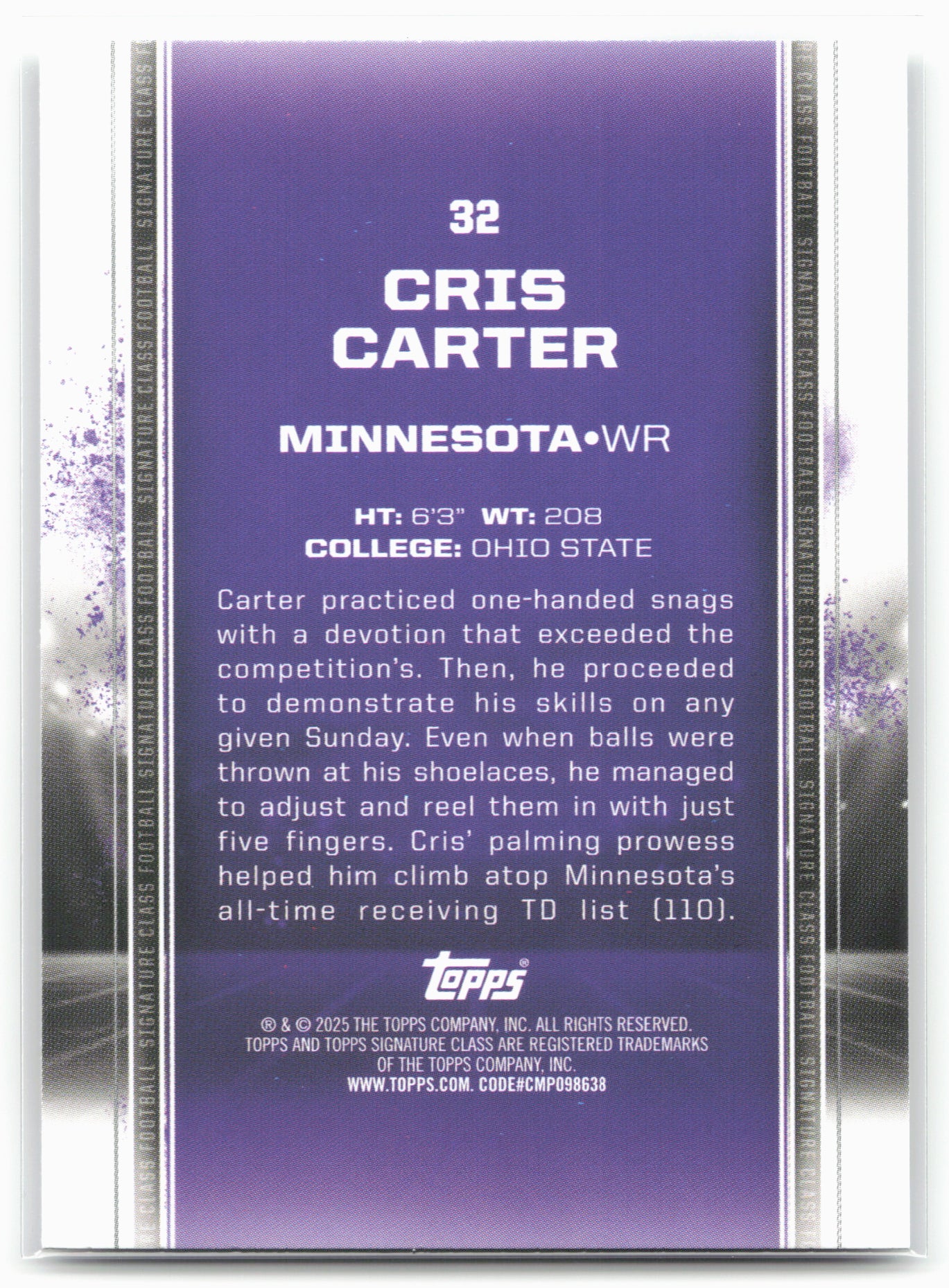 2024 Topps Signature Class #32 Cris Carter