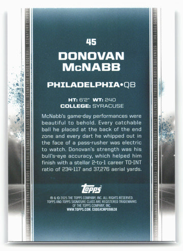2024 Topps Signature Class #45 Donovan McNabb