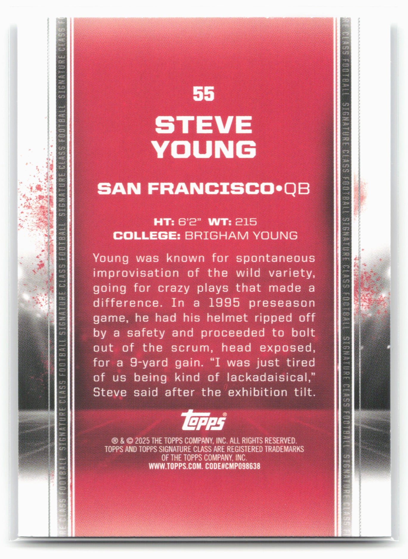 2024 Topps Signature Class #55 Steve Young