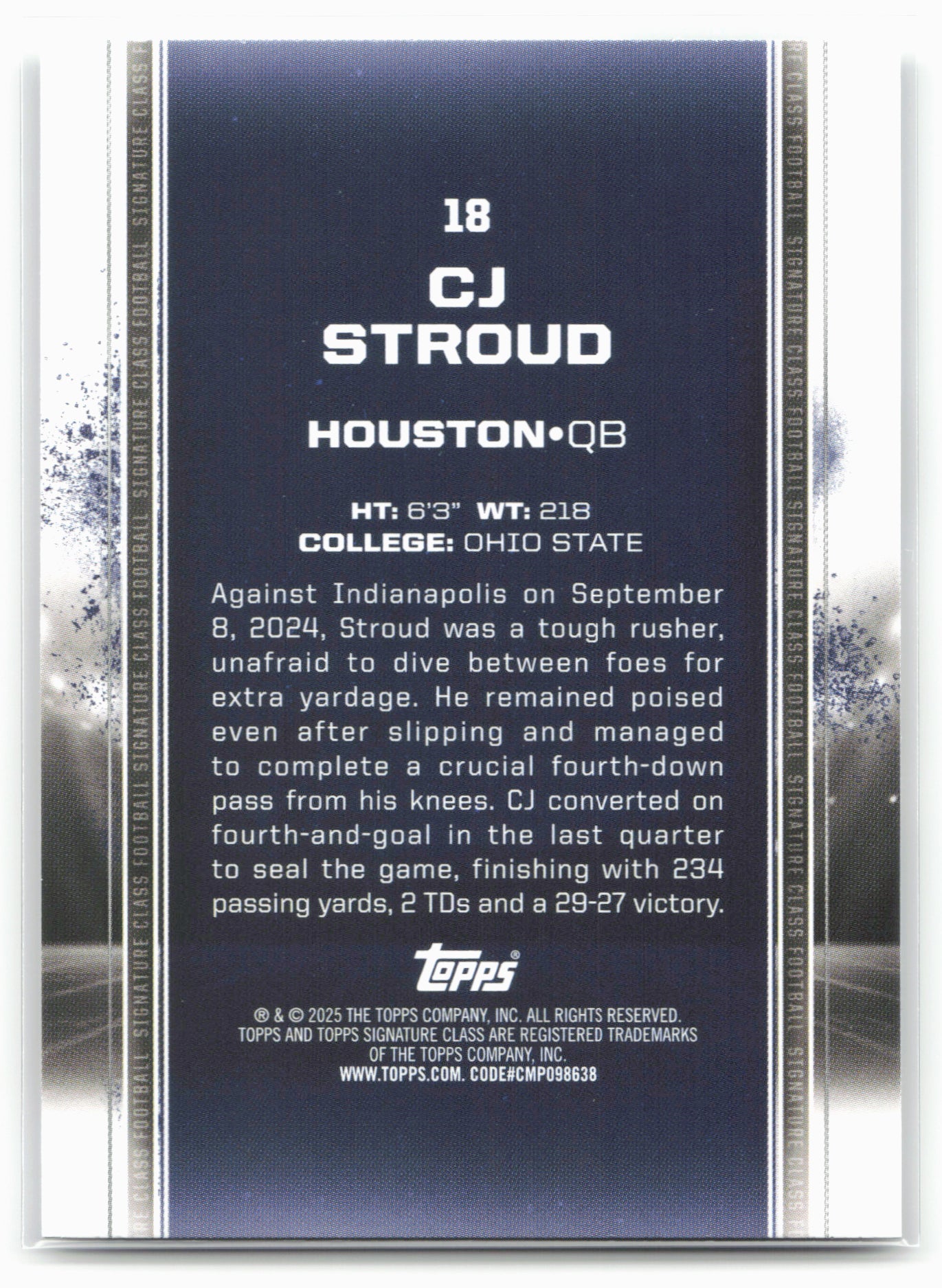 2024 Topps Signature Class #18 CJ Stroud