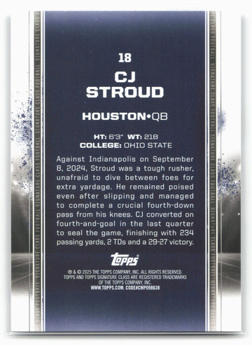 2024 Topps Signature Class #18 CJ Stroud