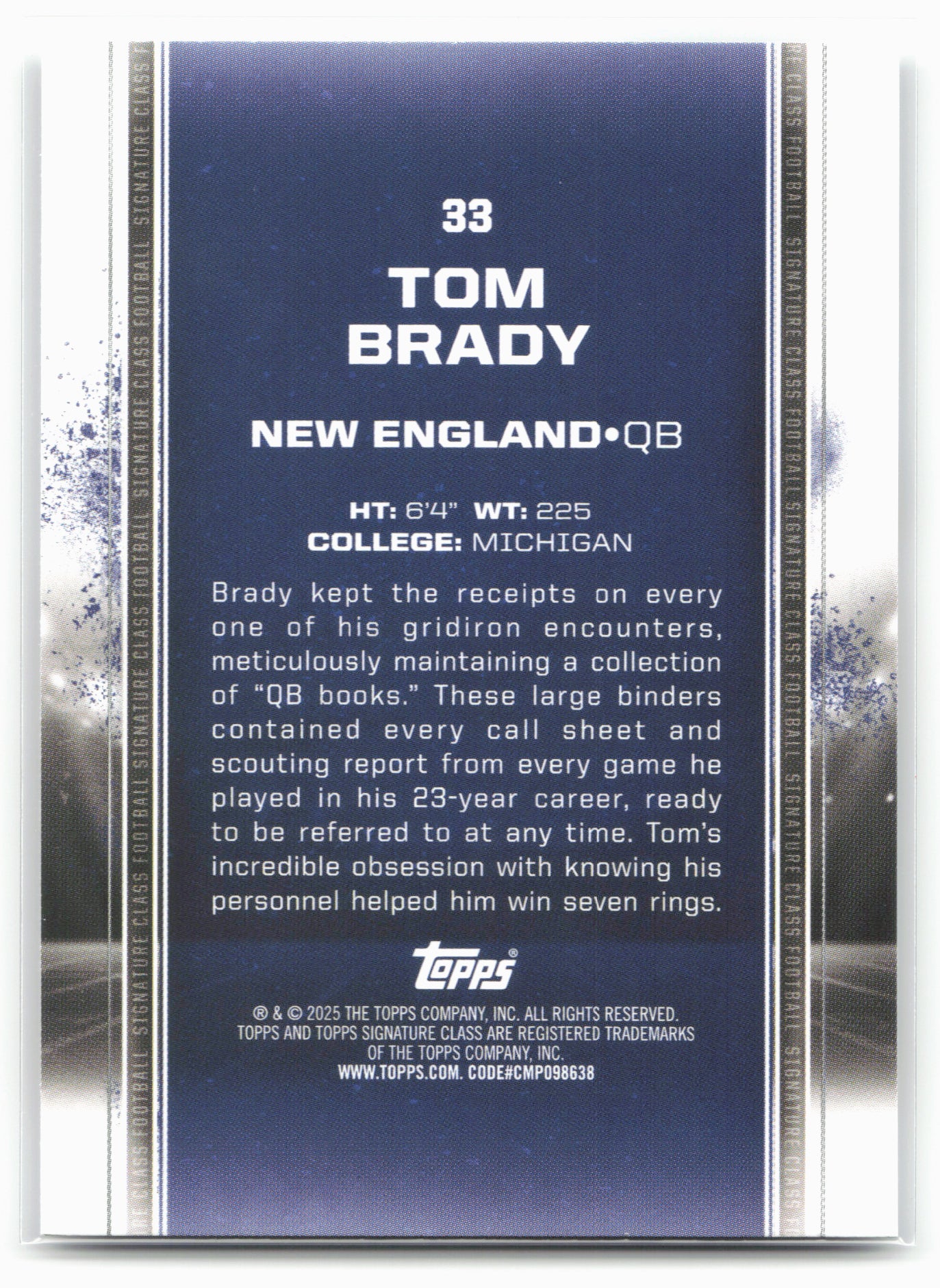 2024 Topps Signature Class #33 Tom Brady