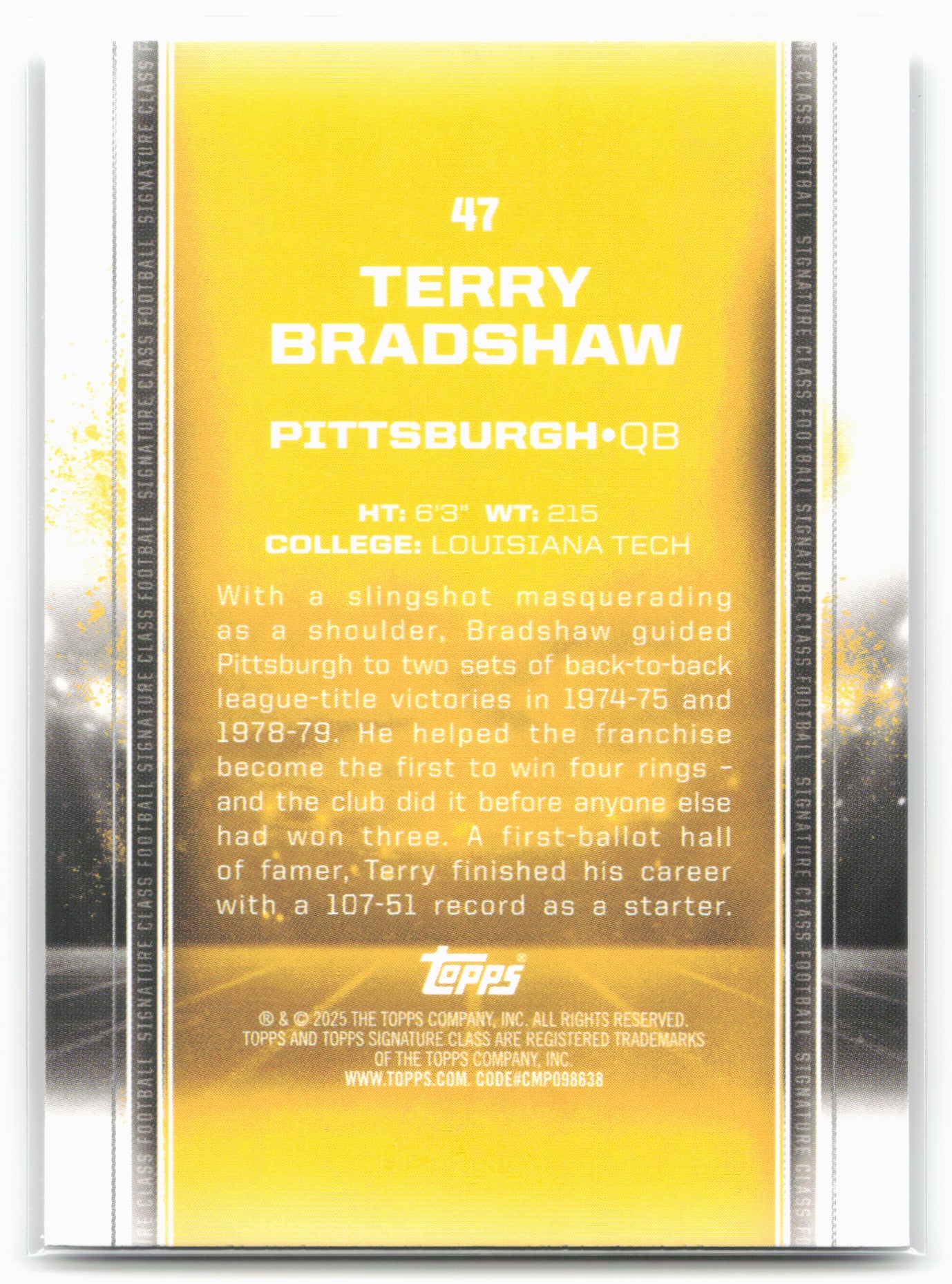 2024 Topps Signature Class #47 Terry Bradshaw