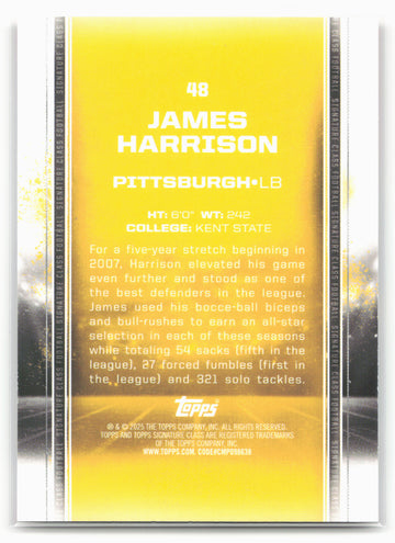
2024 Topps Signature Class #48 James Harrison Red