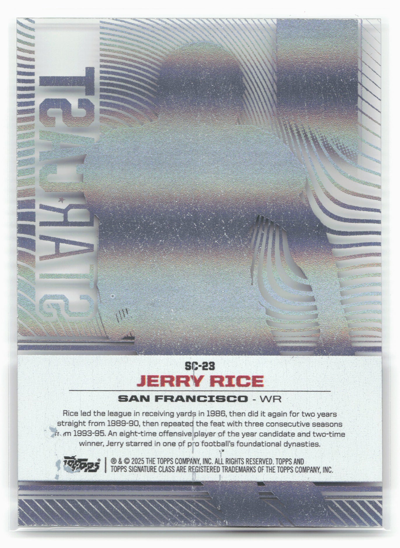 2024 Topps Signature Class #SC-23 Jerry Rice Star Cast
