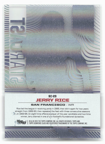 2024 Topps Signature Class #SC-23 Jerry Rice Star Cast