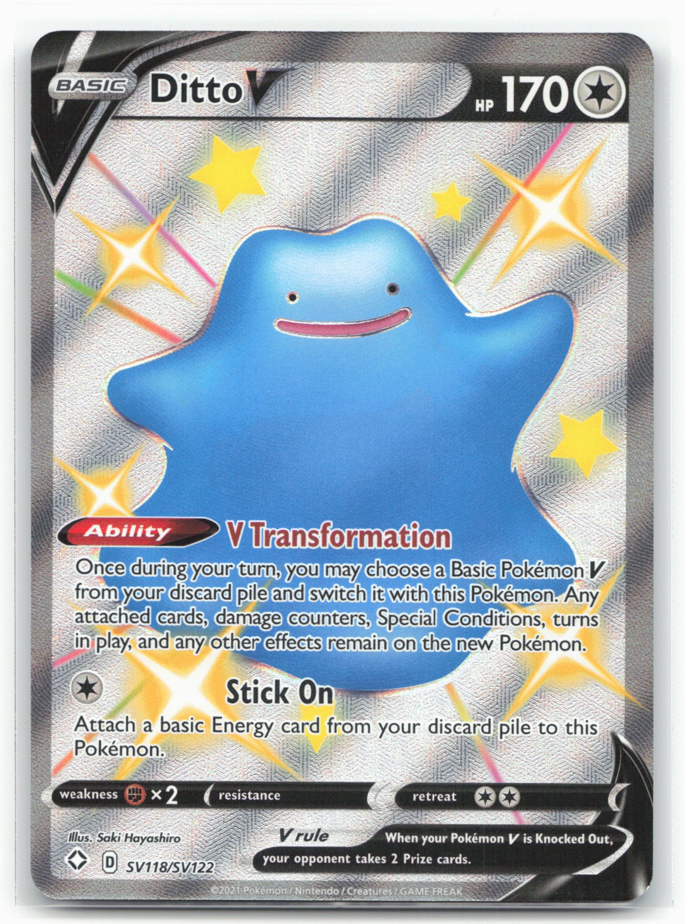 Shining Fates: Shiny Vault #SV118/SV122 Ditto V Holo 17611