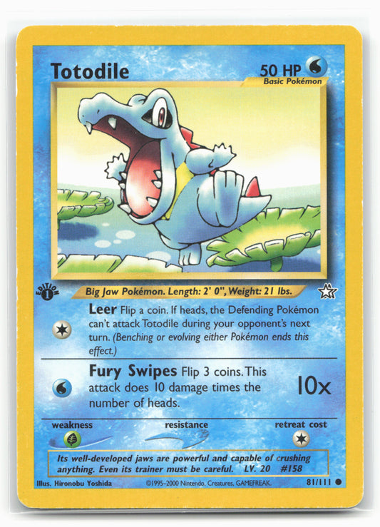 Neo Genesis #081/111 Totodile (81) Non-Holo 1st Edition 17620