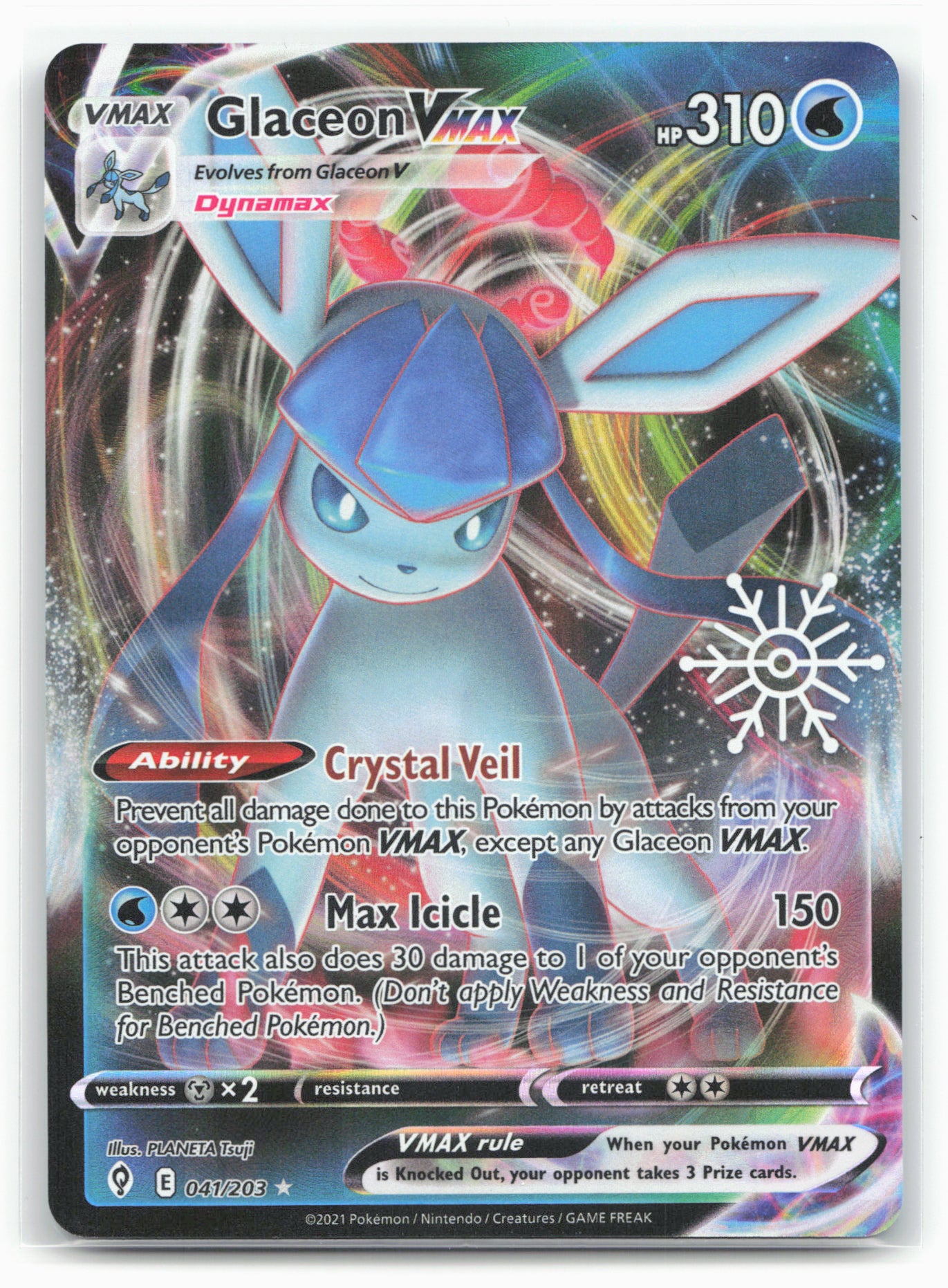 Miscellaneous Cards & Products #041/203 Glaceon VMAX Stamped Holo 17662