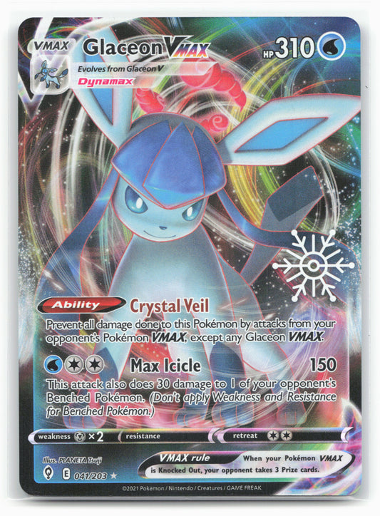 Miscellaneous Cards & Products #041/203 Glaceon VMAX Stamped Holo 17662