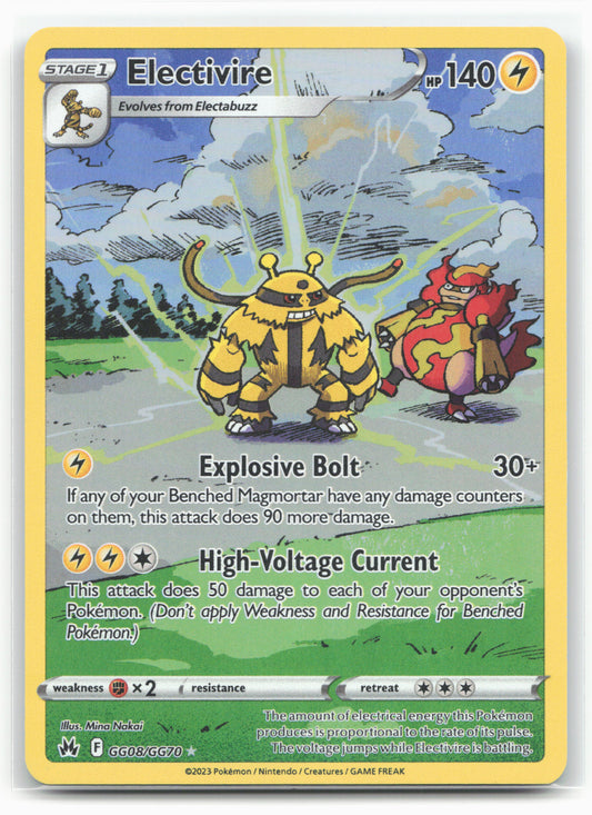 Crown Zenith: Galarian Gallery #GG08/GG70 Electivire 17694 Holo