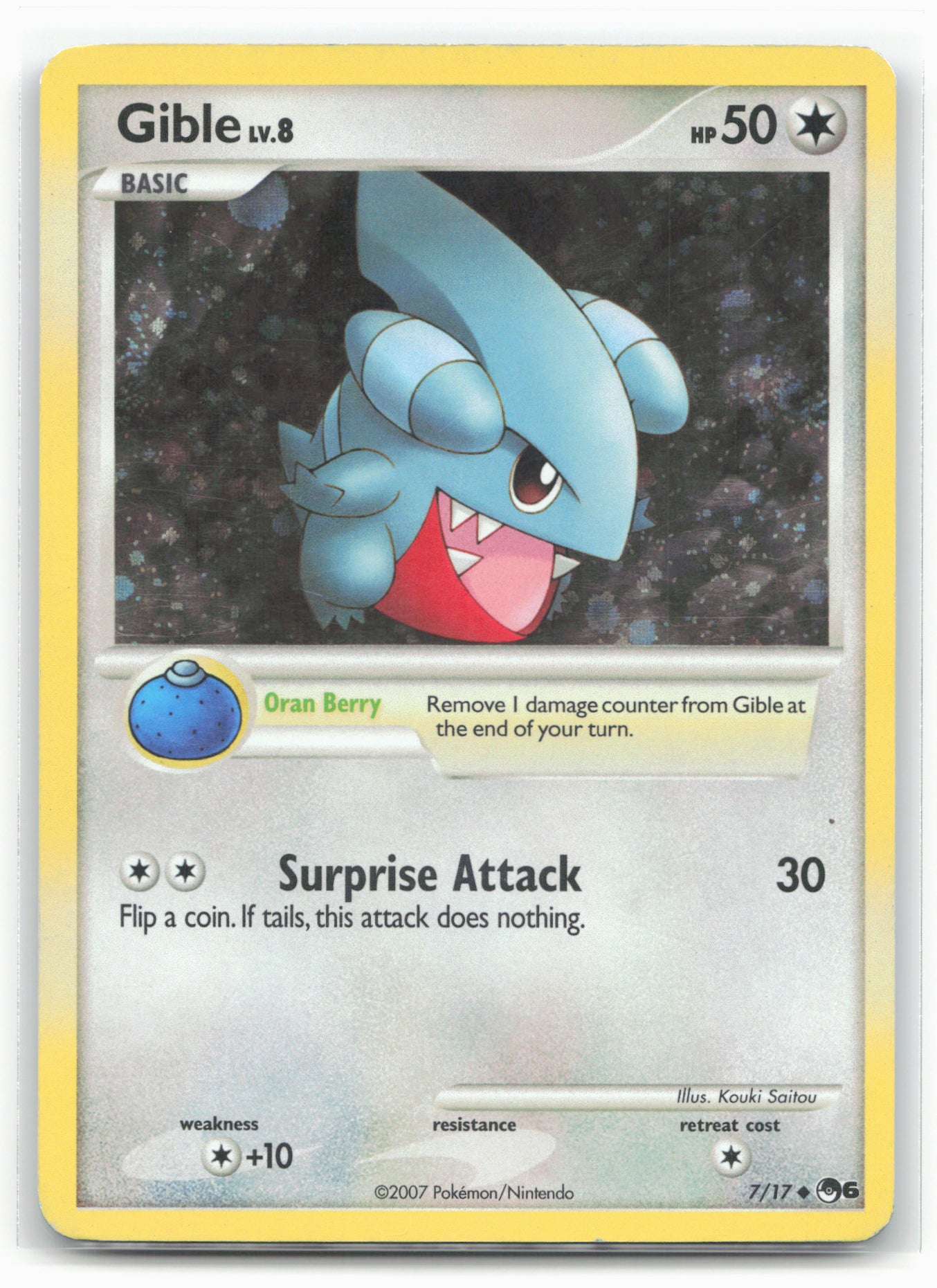 POP Series 6 #007/017 Gible Holo Swirl 17719