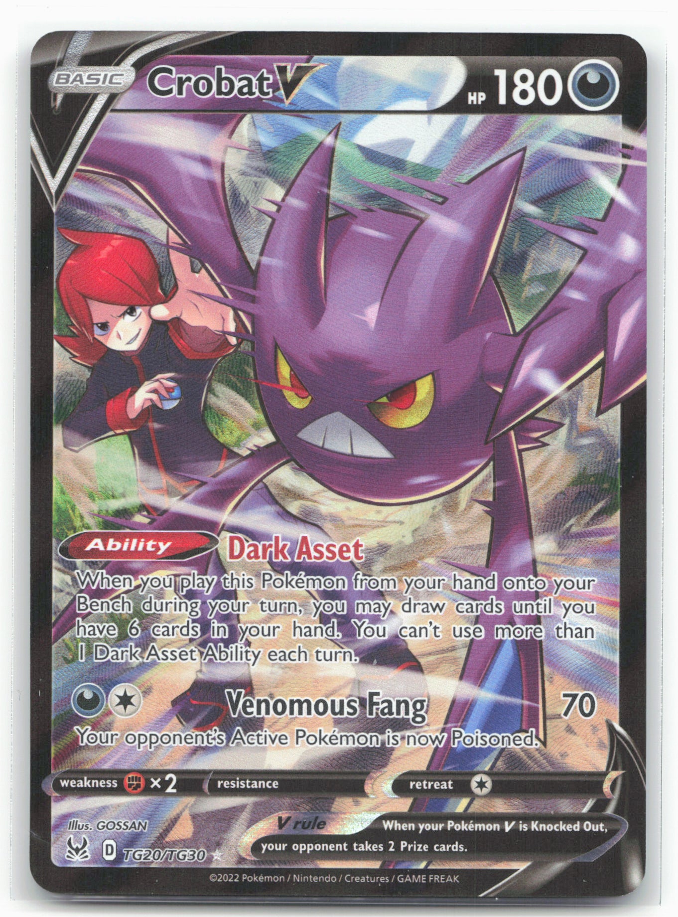 SWSH11: Lost Origin Trainer Gallery #TG20/TG30 Crobat V Holo 17728