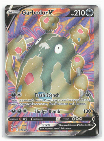 SWSH07: Evolving Skies #190/203 Garbodor V (Full Art) 17730 Holo