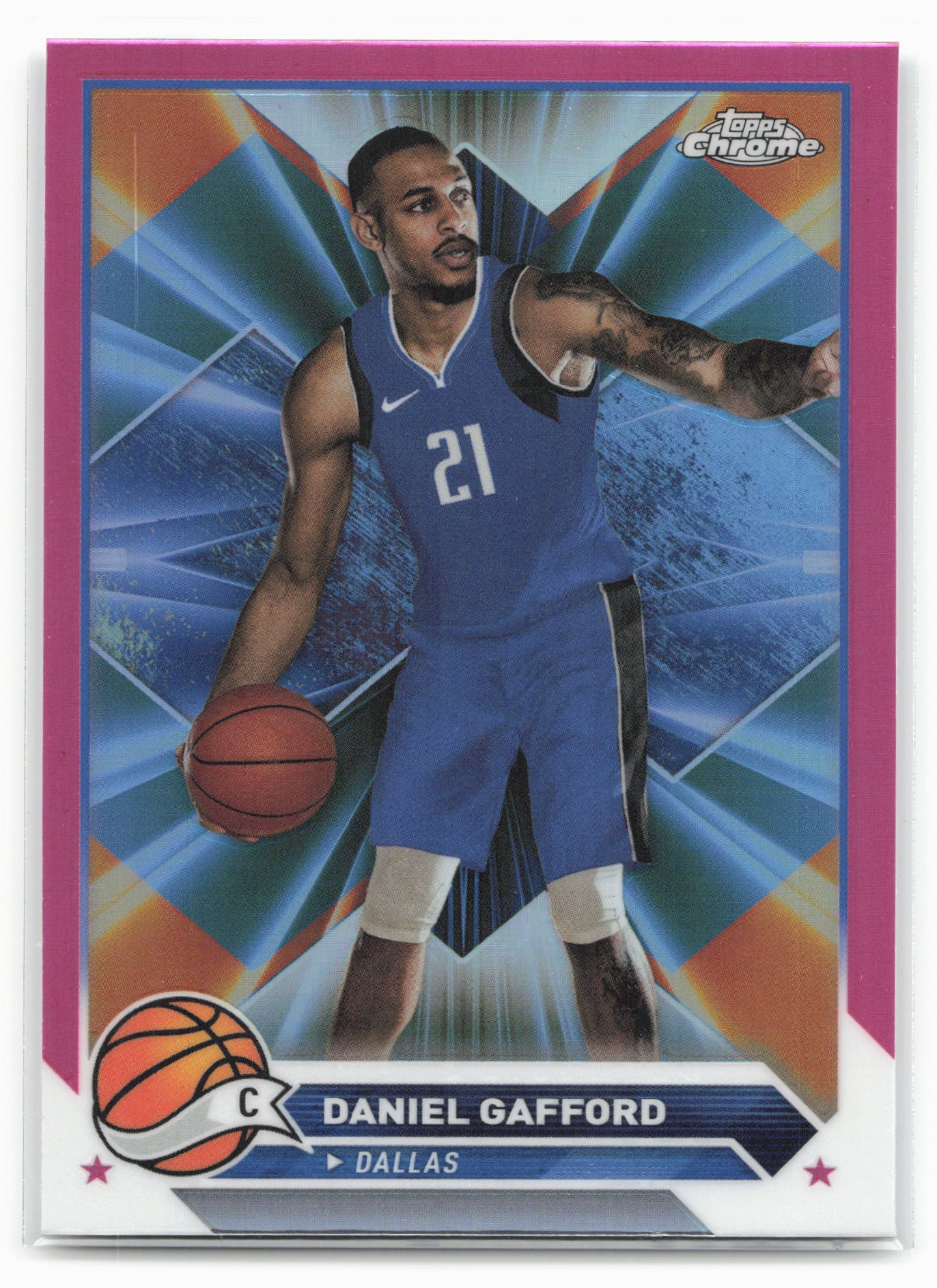 2023-24 Topps Chrome #68 Daniel Gafford Pink Refractors