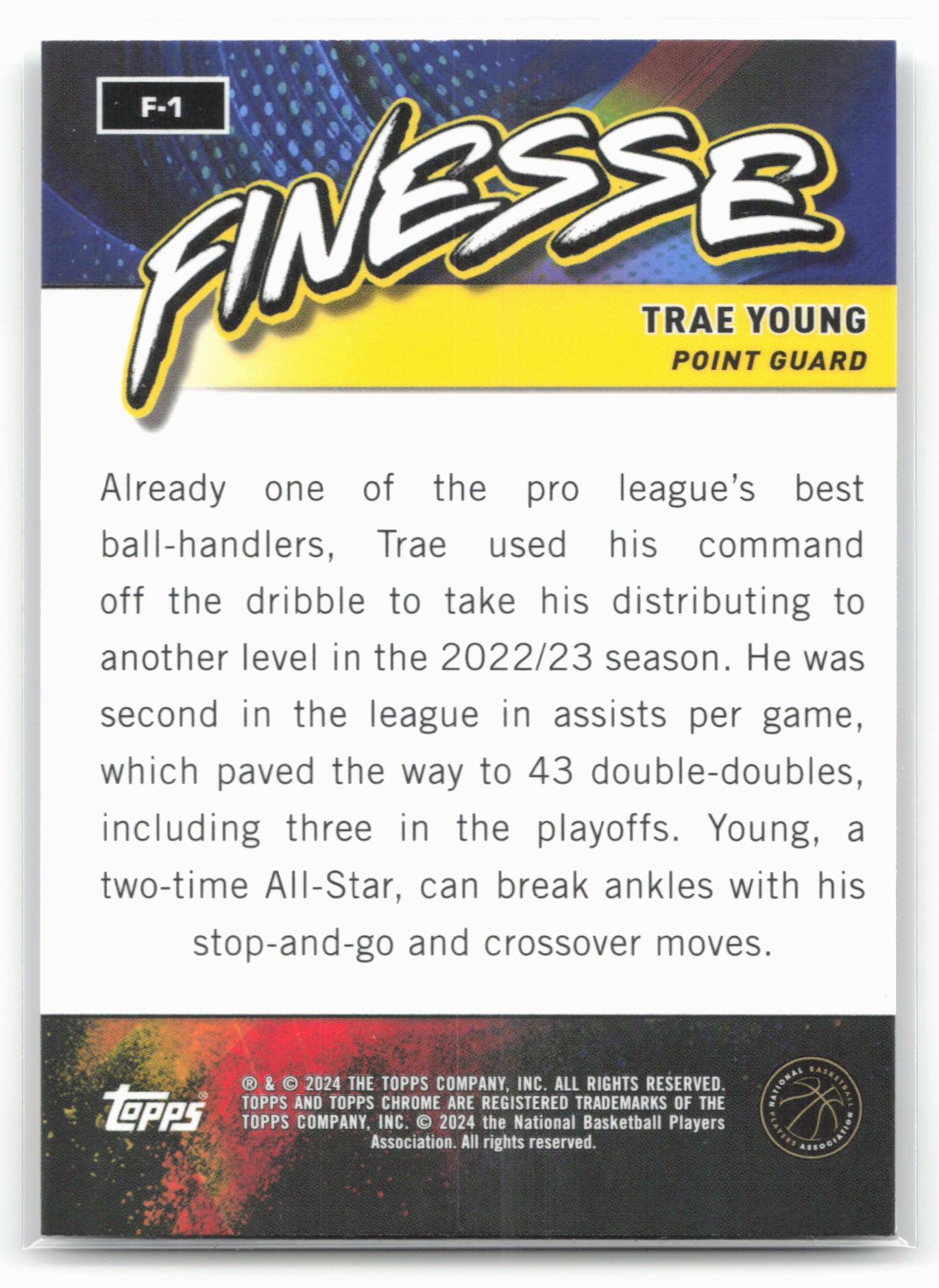 2023-24 Topps Chrome #F-1 Trae Young Finesse