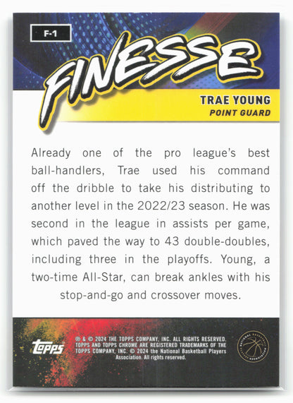 2023-24 Topps Chrome #F-1 Trae Young Finesse