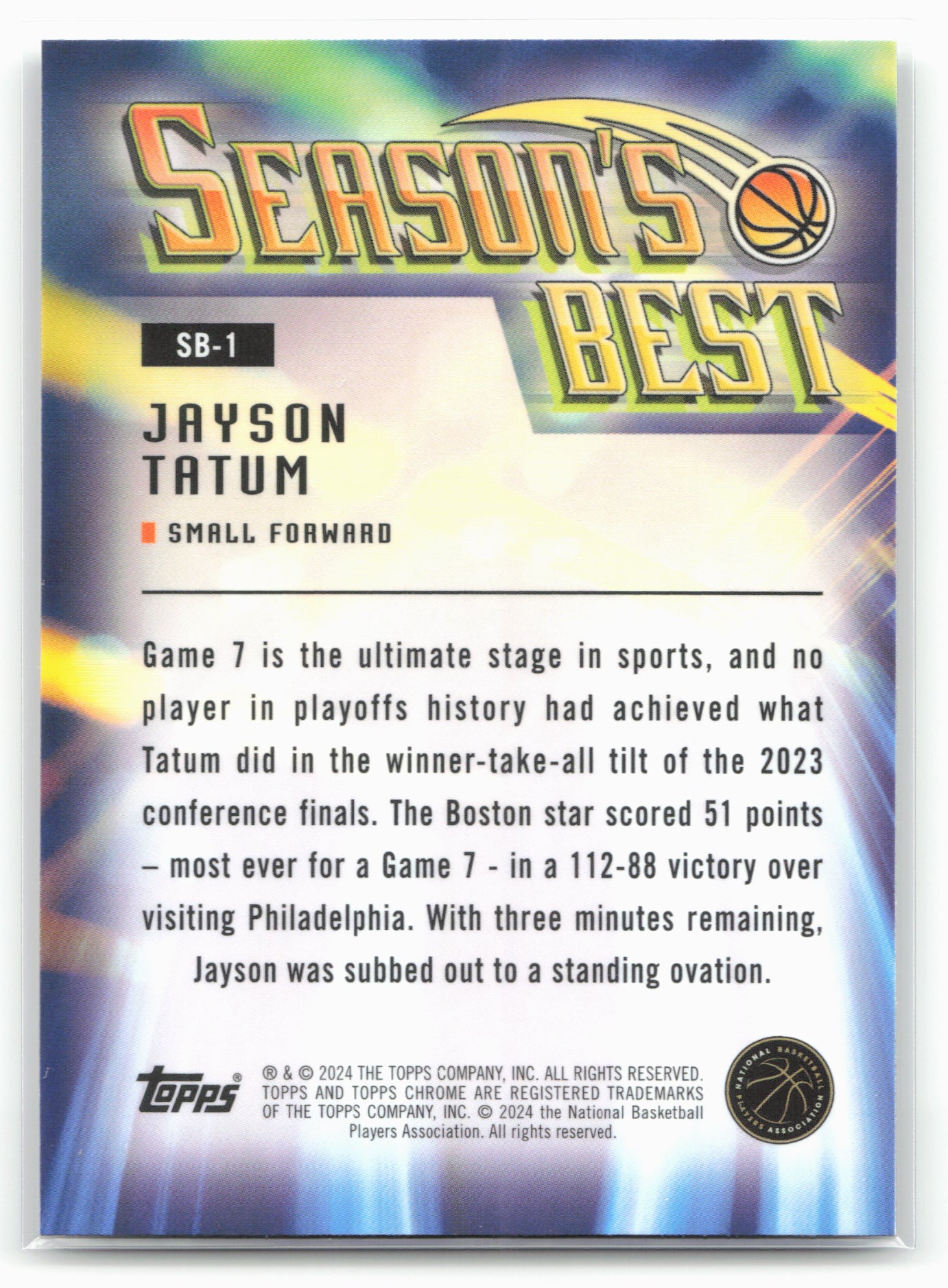 2023-24 Topps Chrome #SB-1 Jayson Tatum Seasons Best