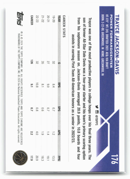 2023-24 Topps Chrome #176 Trayce Jackson-Davis NM1