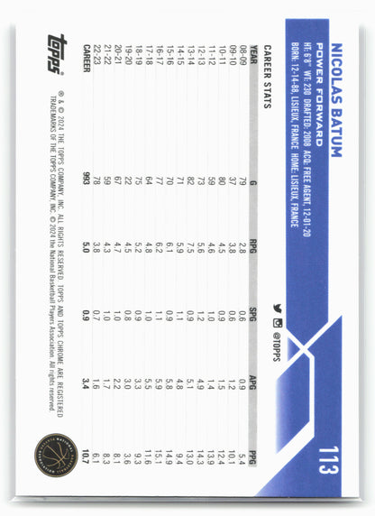 2023-24 Topps Chrome #113 Nicolas Batum  NM1