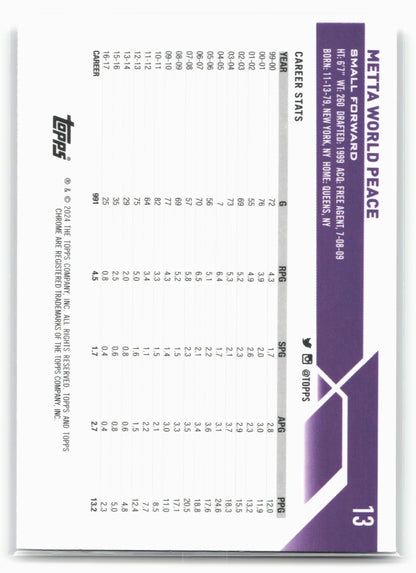 2023-24 Topps Chrome #13 Metta World Peace NM1