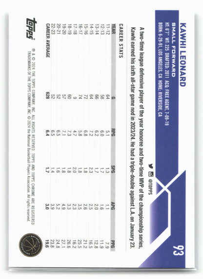 2023-24 Topps Chrome #93 Kawhi Leonard 17765