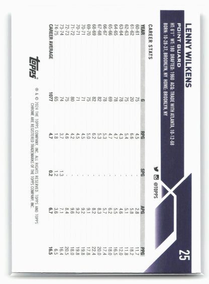 2023-24 Topps Chrome #25 Lenny Wilkens 17769