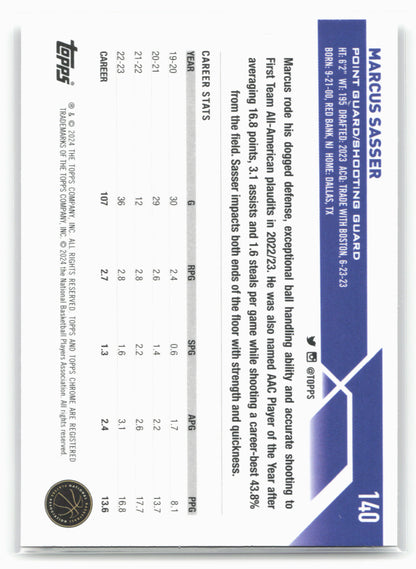 2023-24 Topps Chrome #140 Marcus Sasser 17774